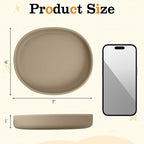 BNOSDM Silicone Dog Food Plate Shallow Dog Bowl Flat Cat Dish 1 Pack Small Puppy Plates for Small Dogs and Cats Whisker Fatigue Pet Feeding Bowls for Dry and Wet Food (Brown)