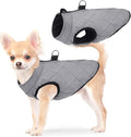 SCENEREAL Winter Dog Vest Coat with Harness Built in, Warm Dog Jacket, Small Medium Dogs Cold Weather Coats with Zipper, Fleece Puffer Vest Windproof Snow Clothes for Puppy Pet