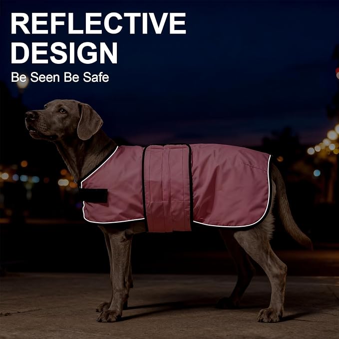 BEAUTYZOO Dog Winter Coat for XX-Large Dogs Waterproof, Warm Reflective Great Dane Oxford Canvas Jacket, Fleece Dog Cold Weather Coats Windproof for Female Male Dogs, Pink XXL