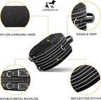 Protective Tactical Dog 4" Wide Collar for Medium Dogs – Heavy-Duty Adjustable Nylon Collar with Control Handle, Quick-Release Metal Buckle & D-Ring for Training, Play & Outdoor Safety