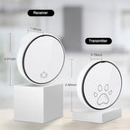 Comsmart Smart Wireless Dog Door Bell, Doggie Doorbell for Pet Potty Training Communication Go Outside Press Button with 38 Melodies 4 Volume Levels LED Flash (1 Receiver & 2 Transmitter), White