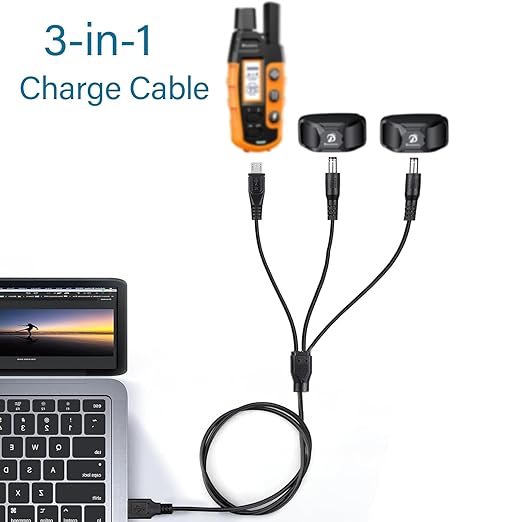3-in-1 Charger Cord for Bousnic Shock Collar RS2, RS2A and RS2B, Fast-Charging Training Collar USB Cable