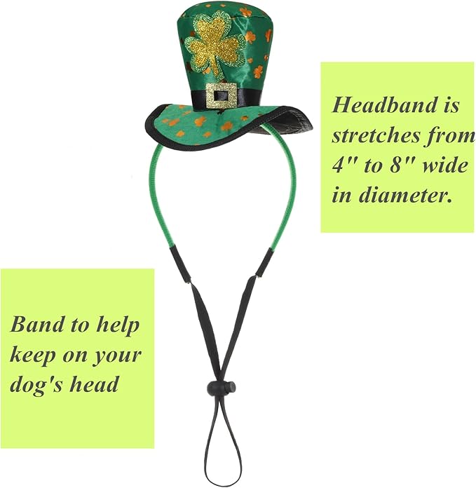St Patricks Day Dog Costume - St. Patty's Day Doggie Headband and Green Bow Tie Kit
