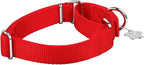 Martingale Dog Collar, Escape-Proof and No Slip Design, Heavy-Duty Nylon with Metal Buckle, Adjustable for Small, Medium & Large Dogs, Colorfast for Training, Daily Walks (Festive Red, M)