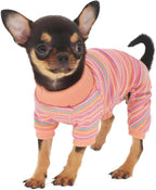 LOPHIPETS Dog Pajama Onesie for Small Teacup Chihuahua Yorkie Puppy Cat Clothes Apparel-Pink/XS