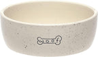 Pearhead Ceramic Dog Bowl – “Woof” Speckled Pet Food & Water Dish, Durable Stoneware, Non-Slip Heavy Base, 20 oz, Medium