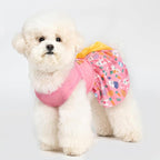 PUPTECK Print Dog Easter Dress Pet Costumes Apparel with Cute Bowtie Puppy Clothes Outfit, Rabbit, L