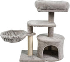 27-in Heavy-Duty Cat Tree for Large Cats, Multi-Level Tower with Sisal Scratching Posts, Plush Perch, Hammock & Condo Anti-Tip Design
