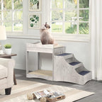 unipaws Pet Bunk Bed with Removable Step for Dogs and Cats, Multi-Level Bed Window Perch Seat Platform with Cushion and Cat Scratch Pad, Indoor Use