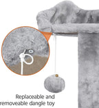 Topeakmart 54in Cat Tree, Cat Tower w/Large Cat Condo Scratching Posts and Perch, Cat Stand House Furniture, Light Gray