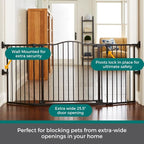 MyPet Extra-Wide Windsor Arch Pet Gate: 38.3"-72" Wide Dog Gate. Hardware Mount, Dog Gates for The House, Cat Gate for Doorway. 30" Tall, Matte Bronze