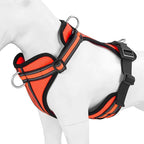 Wisedog Reflective No Pull Dog Harness - Adjustable Lightweight Pet Vest with 3 Fast-Release Buckles for Dogs Walking, Running and Training(M, Orange)