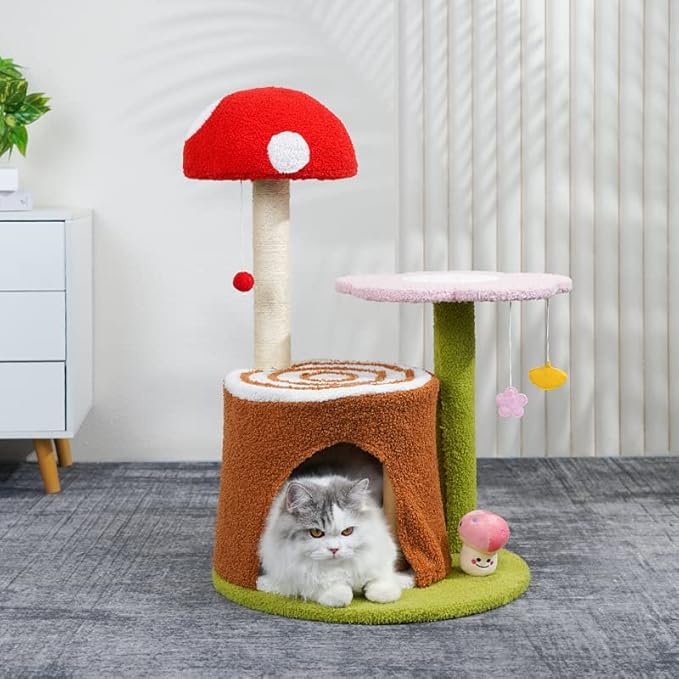 Cat Tree Cat Tower Cactus cat litter cat scratching column kitten climbing frame wear-resistant scratching claw grinding device teasing cat toys Cat Tree Condo Cat Tree Indoor Climbing ( Color : Brass