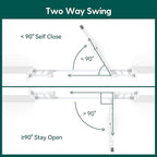 Babelio 36" Tall Auto Close Baby Gate with Small Cat Door, 29-43" Metal Cat Gate for Doorway, Stairs, House. Easy Walk Thru Dog Gate with pet Door, Includes 4 Wall Cups and 3 Extension Pieces, White