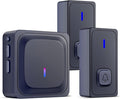 BN-LINK Wireless Doorbell with 2 Buttons, Mini Waterproof Door Bell Easy Installation, 1000Ft Range, Adjustable Volume & 58 Chimes, LED Flash, Perfect for Homes, Offices, Apartments (Black)