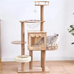 Large Outdoor Cat Tree Tower with Space Capsule, Strong Load-Bearing Frame & Modern Scratching Post