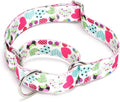 Serijoars Adjustable Martingale Dog Collar Heavy Duty Nylon Dog Collar for Medium Large Dogs Walking Training Boy and Girl Dogs (NO11, M)