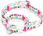Serijoars Adjustable Martingale Dog Collar Heavy Duty Nylon Dog Collar for Medium Large Dogs Walking Training Boy and Girl Dogs (NO11, M)