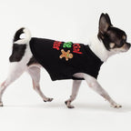 Fitwarm Official Cookie Tester Funny Dog Shirt, Christmas Dog Clothes for Small Dogs Boy Girl, Holiday Doggy Tshirt, Pet Outfit, Gingerbread, Black, Red, Green, XL