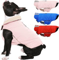 Kuoser Small Dog Coat, Cold Weather Reflective Waterproof Dogs Jacket with Warm Fleece Lining, Turtleneck Dog Winter Coat with Zipper, Doggy Snow Jacket Pet Coats for Small Medium Large Dogs, Pink XS