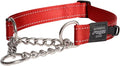 Reflective Nylon Choke Collar; Slip Show Obedience Training Gentle Choker for Extra Large Dogs, Red