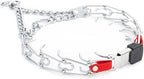 Herm Sprenger Chrome Plated Steel Dog Collar with Quick Release ClicLock Buckle and Biothane Insert Training Collar for Dogs Made in Germany (Cherry Red, 23in x 3.2mm(Neck Size up to19-20in))