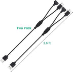 2-Pack Charger Replacement for Delupet Dog Training Collar, Magnetic Charging Cable for Yawpet Shock Collar, Black