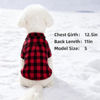 PUPTECK Plaid Dog Shirt, Cute Puppy Cat Polo T-Shirt, Soft Pet Clothes Boy for Small Medium Dogs, Square Red, S