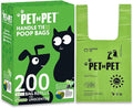 Pet N Pet 200 Counts Unscented Dog Poop Bags Rolls with Tie Handles, 41% Plant Based & 59% PE Poop Bags for Dogs, Extra-Thick Doggie Poo Bag, Pet Waste Bag