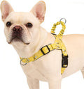 PUPTECK No Pull Dog Harness Small Sized Dog, Adjustable Reflective Pet Vest Harness with Bungee Handle, Escape Proof No Choke Harness for Small Dogs Walking Training, Yellow Bee S