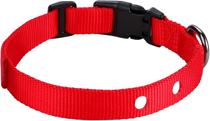 1 Inch Dog Shock Collar Replacement Strap with 2 Holes - Compatible with Most Brands of Ecollar Dog Fences and Training Collars, Red