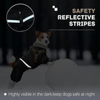 BRKURLEG Black Dog Coat with Harness, Dog Winter Jacket, Dogs Onesie Body Warm Jackets, Small Dogs Winter Coats Reflective Windproof Warm Cold Weather Coats, Pet Waterproof Jacket Hiking M