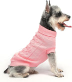 Pullover Dog Valentine Sweater, Cable Knitwear, Warm Clothes for Chihuahua, Bulldog, Dachshund, Pug, Yorkie,Dog Outfits for Small Dogs Medium Dogs (Pink L)