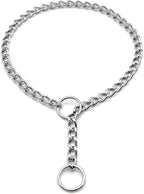 Herm Sprenger Chrome Plated Steel Dog Collar with Short Flat Links Choke Chain Two O-Rings for Small Medium Large Dogs Professional Training Collar Correction Slip Chain Made in Germany (16in (40cm))