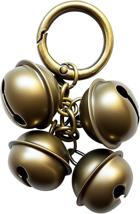 Dog Collar Bell for Pet Tracking 2 Strings in 8 Pieces Pet Bells for Collar Loud Brass Cat Bells for Collar with Key Rings Vintage Bronze Jingle Bells for Doorbell Potty Training