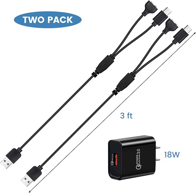 2-Pack Dog Training Collar Charger for Jugbow Shock Collar, 2-in-1 Magnetic and USB C Charging Cable with Power Adapter