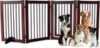 Dog Gate Indoor, Pet Gates for Doorways No Drilling, Freestanding Dog Gates, Foldable Pet Gate, Wooden Gates for Dogs Indoor- 4 Panel - 30" (Espresso, 4 Panel - 30")