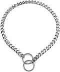 Flat Chain Choker Collar for Dogs, Metal Slip P-Link Training Heavy Duty Dog Choke Collar Puppy Collars for Small Medium Large Big XL Breed Dogs, Silver XL
