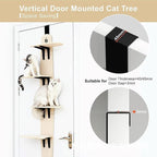 Cat Tree Door Hanger, Door Hanging Cat Climber Shelves, Vertical Space for Cats Doors Hanging