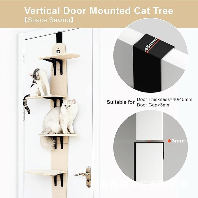 Cat Tree Door Hanger, Door Hanging Cat Climber Shelves, Vertical Space for Cats Doors Hanging
