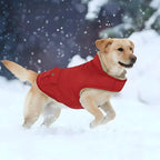 ASENKU Warm Dog Winter Coat, Waterproof Dog Coat for Cold Weather, Fleece Dogs Jacket with Ultra Thick Plush Lining Leash Hole Storage Pockets for Small Dogs (Red, X-Small)