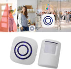 Motion Sensor Door Chime for Business, Outdoor Doorbell Kit Wireless Driveway Alert: Infrared Motion Sensor Chime with 1 Plug-in Receiver and 1 PIR Motion Sensor Detector Alert - LED Indicators