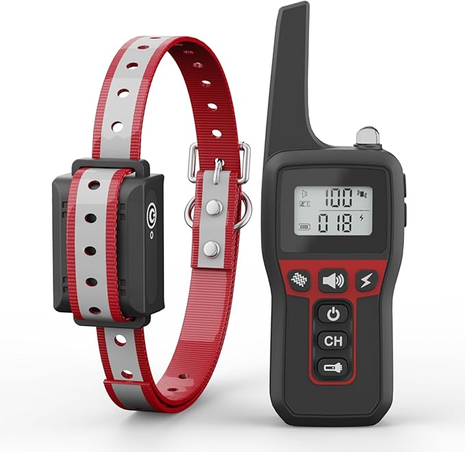 Dog Shock Collar 3280FT Dog Training Collar with Remote IPX7 Waterproof Electric Dog Collar with 4 Training Modes Beep Vibration Static Electricity Flashlight for Small Medium Large Dog
