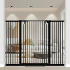 40.55" Extra Tall Baby Gate for Doorways, 54.8-57.4 in Wide Dog Gate Indoor, Walk Through Tall Pet Gates No Drilling, Pressure Mounted Child Safety Gate with Door for House Doggie, Black