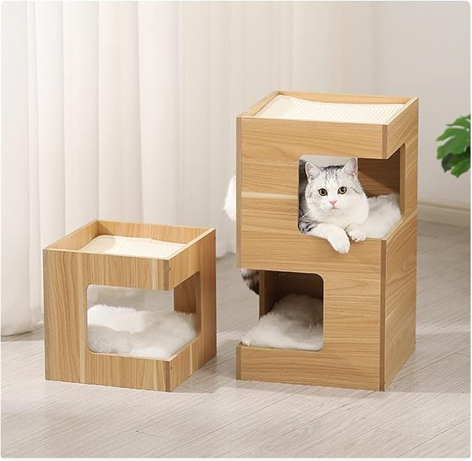 Cat Tree Cat Tower Simple home style single double-layer plate cat table multifunctional nest frame integrated cat climbing frame assembly splicing cat litter Cat Tree Condo Cat Tree Indoor Climbing (