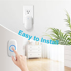 Wireless Doorbell, SECRUI Door bell Over 1000ft Coverage with 2 Plug-In Receivers, Waterproof Push button, 52 Chimes, 110dB loud Sound and Colorful LED Flash