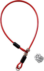 Heavy Duty Steel Wire Dog Training Collar - PVC Coated Martingale Slip Collar with Adjustable Safety Stopper for No-Pull Walking & Obedience Red 0.197" D/23.62" L