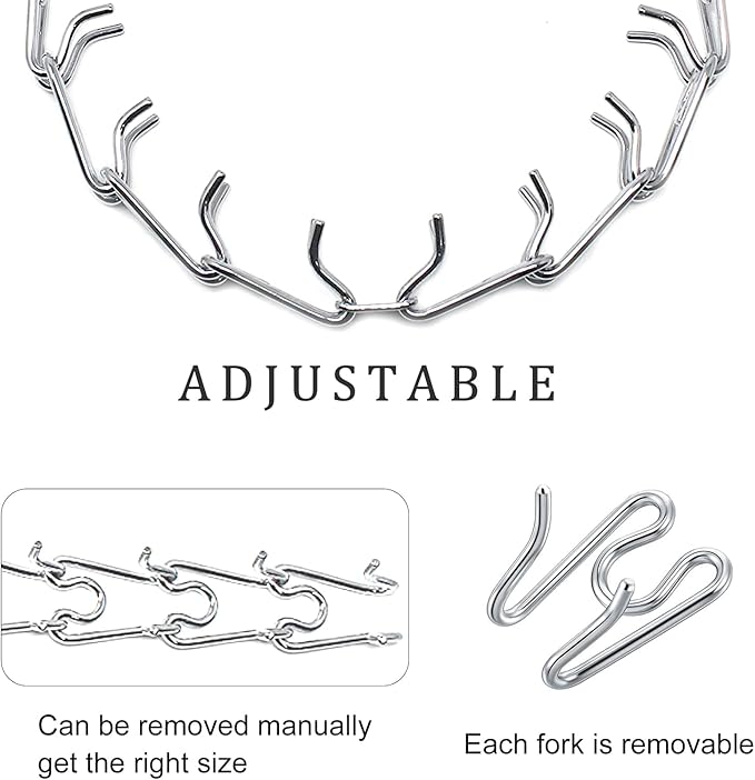 Dog Collar Extra Links Designed for Training Collars (4 Pack) Steel Chrome Plated Dog Training Collar Links (2.25mm, Silver)