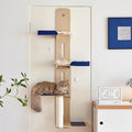 4-Level Door Hanging Cat Climber Door Mounted Vertical Cat Tree Tower with Felt Planks & Velvet Pads for Indoor Cats with Non-Marking Installation (60“H x 24.4" L x 13.4" W)