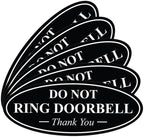 All Quality Oval DO NOT Ring DOORBELL Thank You Sign - Black Medium 5 Pack